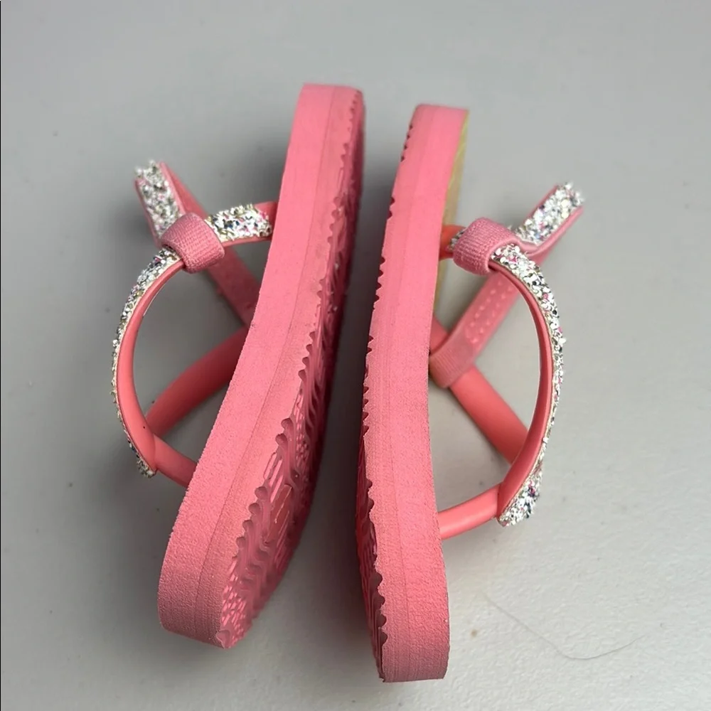 Reef Kids Sandals Flip Flops Pink Glitter Sprinkle Ice Cream Cones Thong Style